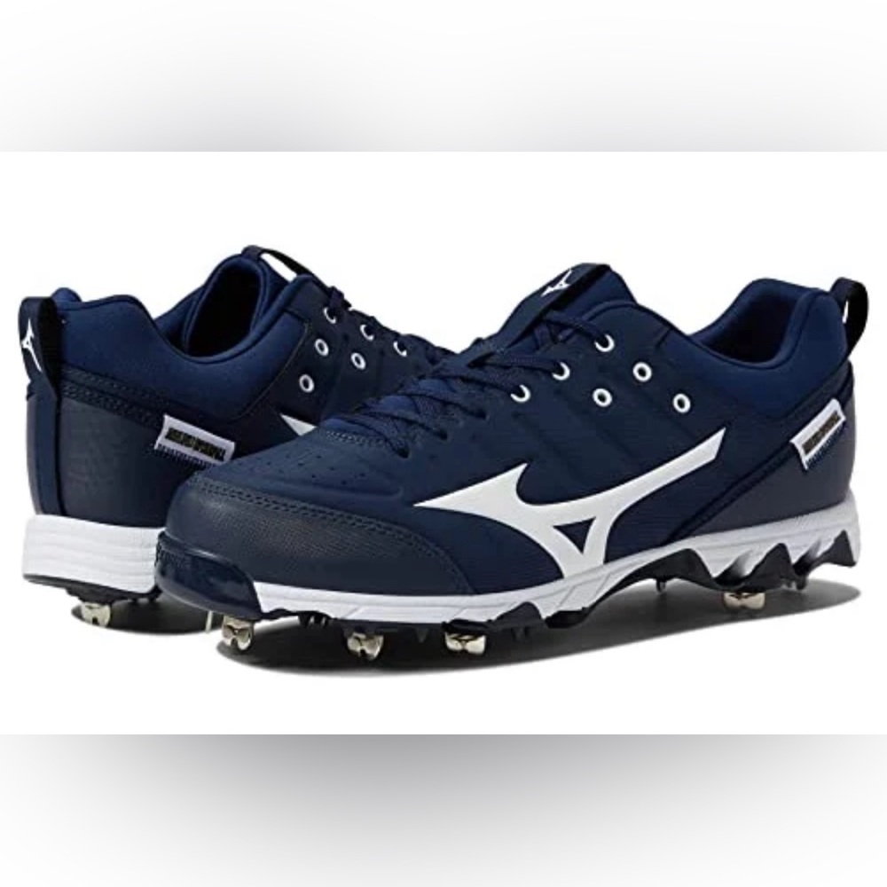 Mizuno 9 Spike Ambition 2 Men 15 Baseball Metal Cleat Navy Blue Brand New Lowtop